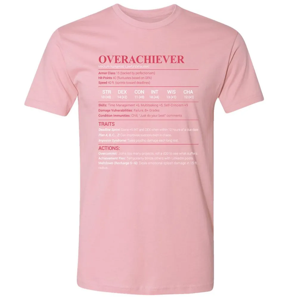 Overachiever Premium Unisex T-Shirt - Light Pink - 3