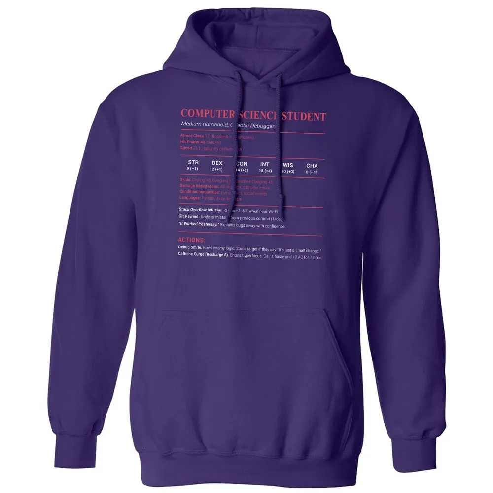 Computer Science Student Classic Unisex Hoodie - Purple - 6