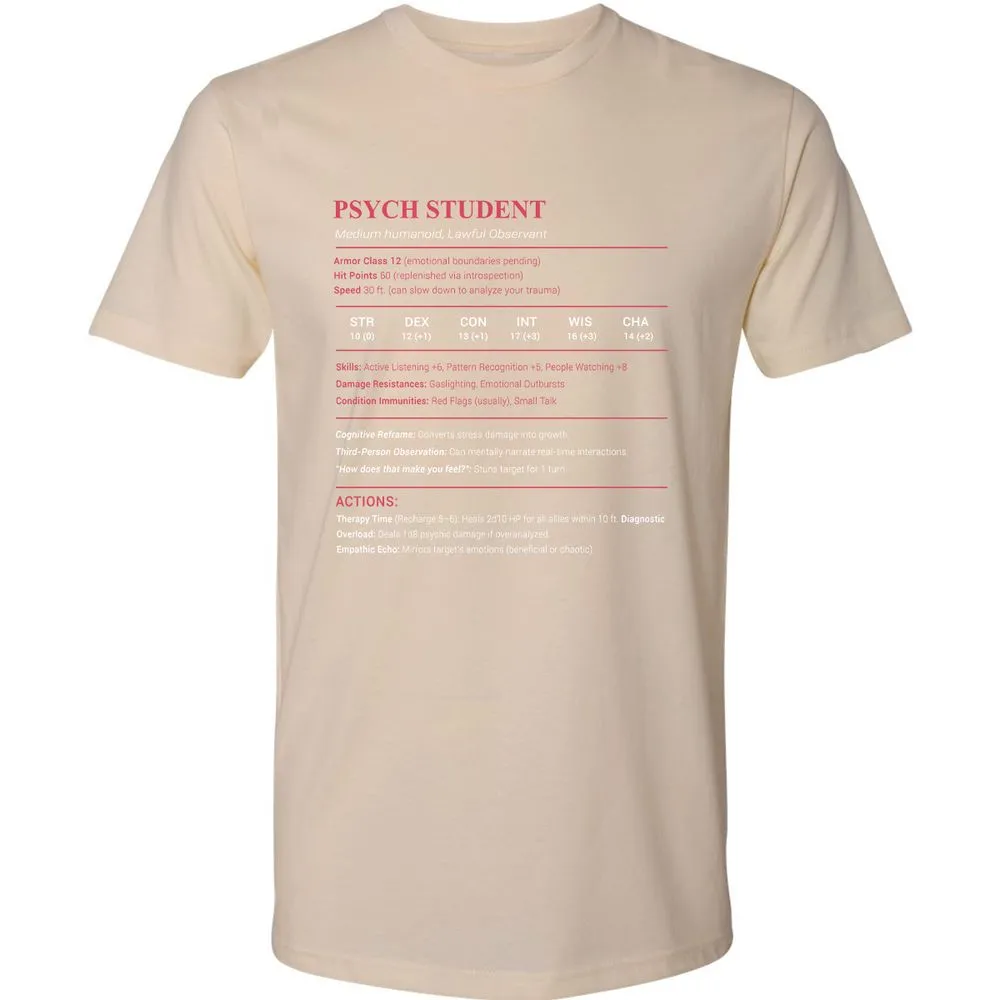 Psych Student Premium Unisex T-Shirt - Cream - 14