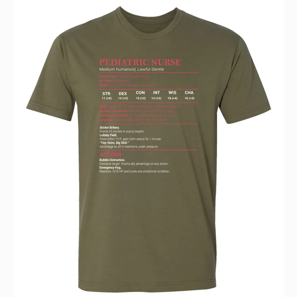 Pediatric Nurse Premium Unisex T-Shirt - Military Green - 5