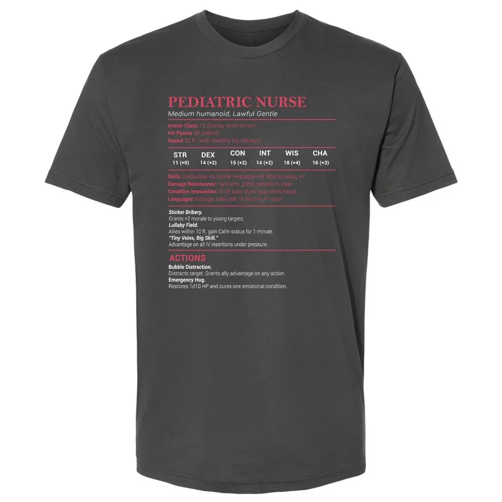 Pediatric Nurse Premium Unisex T-Shirt - Heavy Metal - 8
