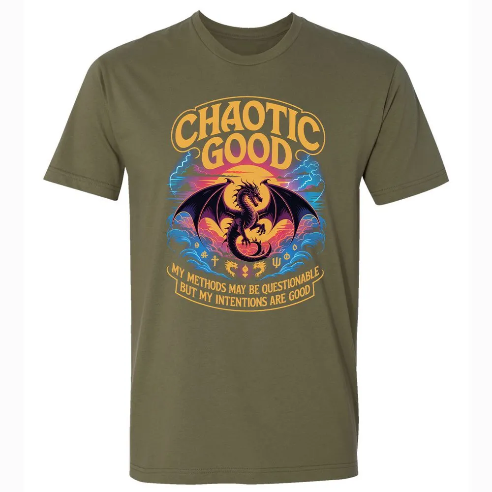 Chaotic Good Premium Unisex T-Shirt - Military Green - 5