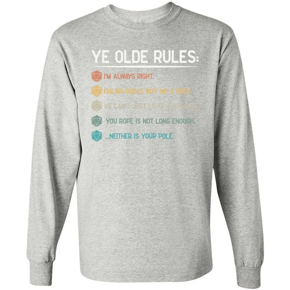 Dungeon Master Rules – Ye Olde RPG Long Sleeve T-Shirt - Ash - 7