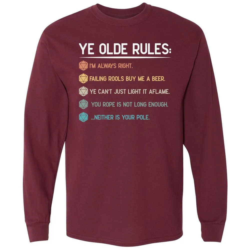 Dungeon Master Rules – Ye Olde RPG Long Sleeve T-Shirt - Maroon - 11