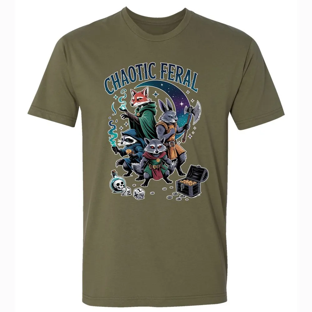 Chaotic Feral Premium Unisex T-Shirt - Military Green - 5