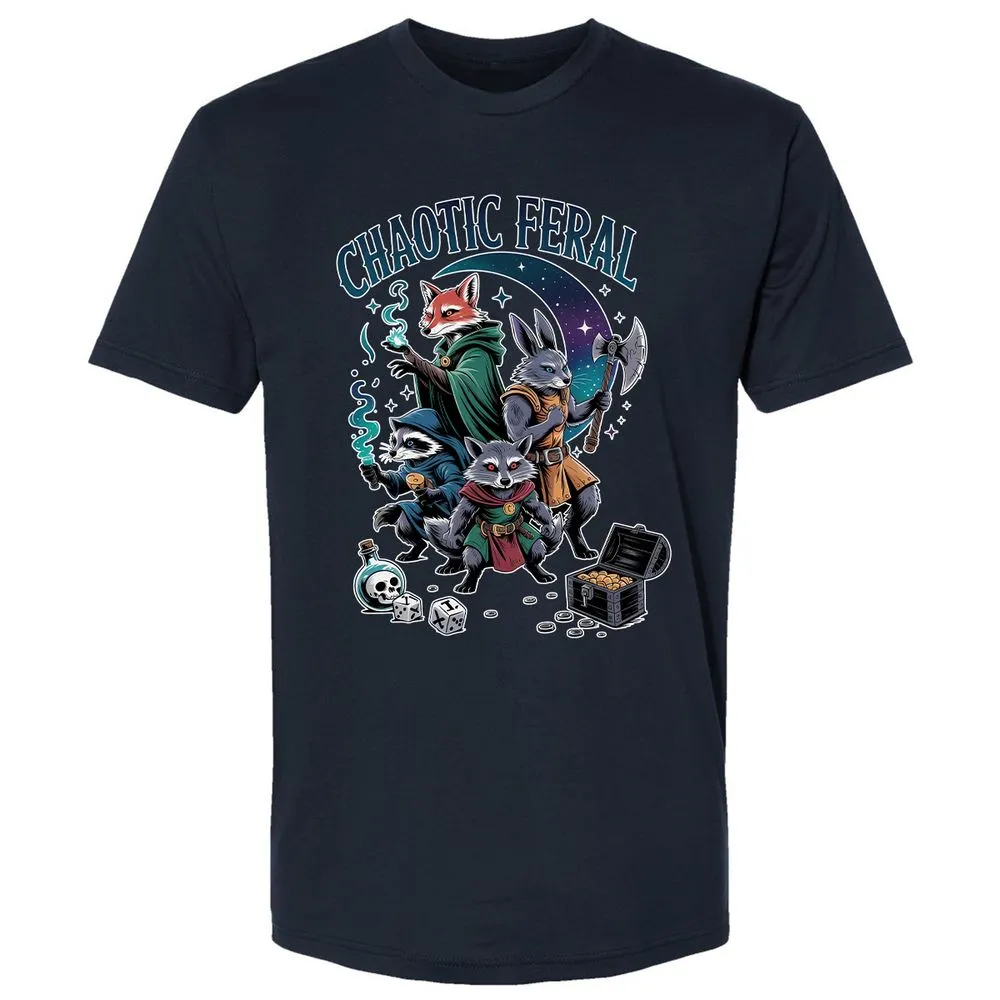 Chaotic Feral Premium Unisex T-Shirt - Midnight Navy - 2