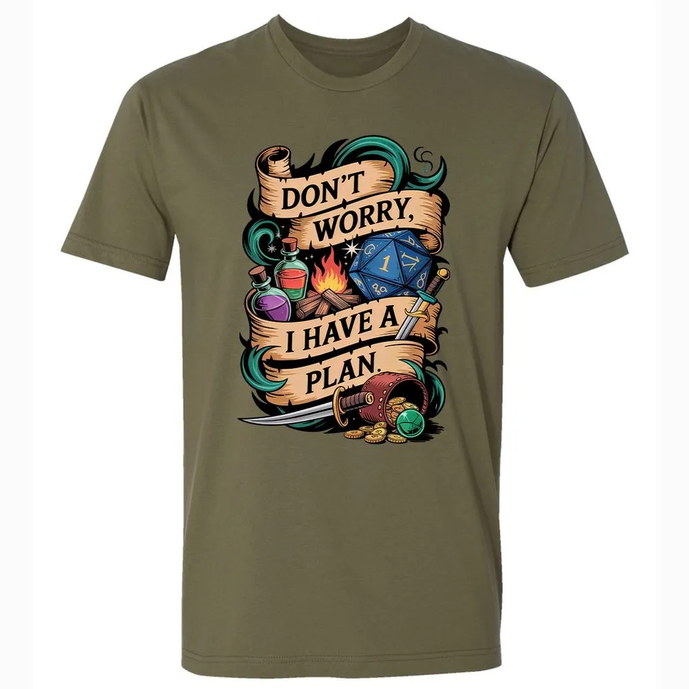 Don't Worry I Have A Plan Premium Unisex T-Shirt - Military Green - 5