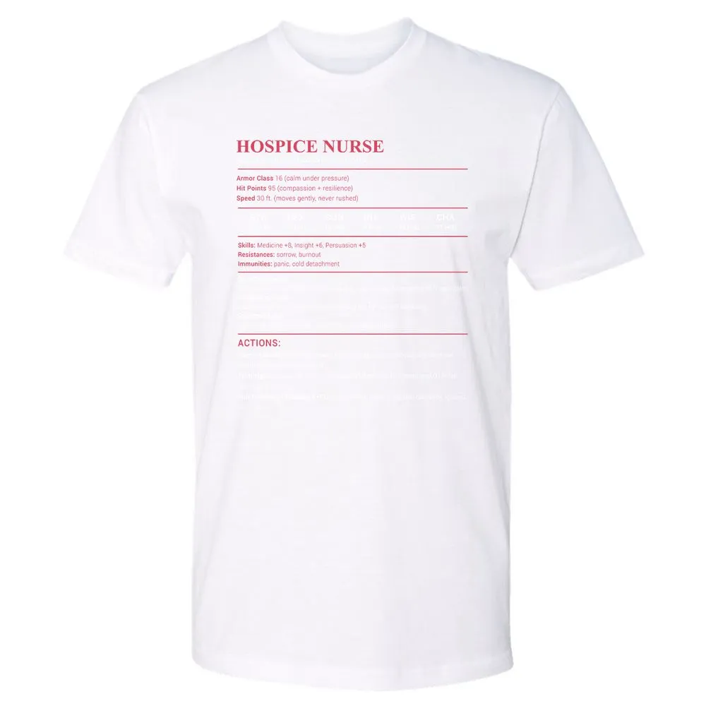 Hospice Nurse Stats Premium Unisex T-Shirt - White - 4