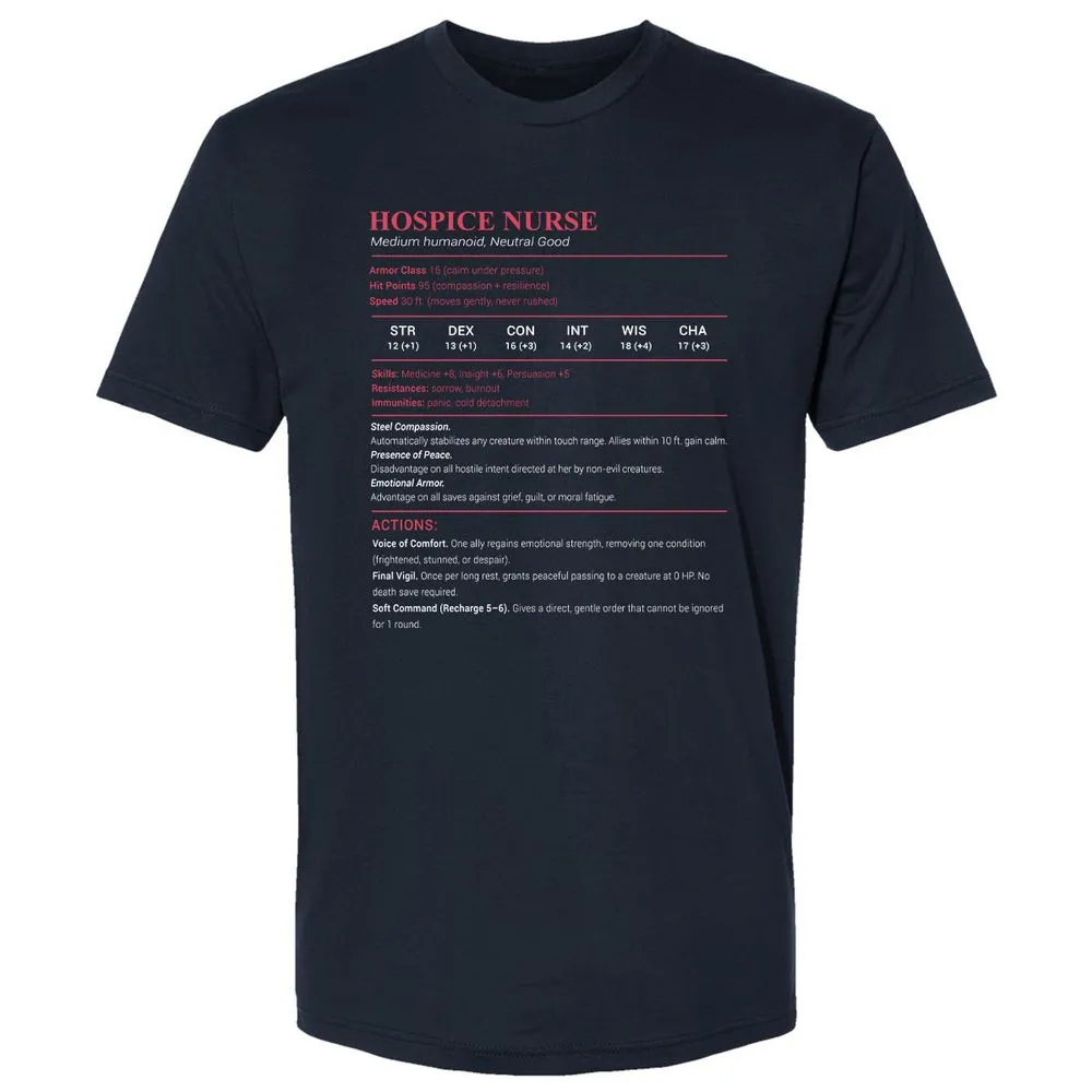 Hospice Nurse Stats Premium Unisex T-Shirt - Midnight Navy - 2