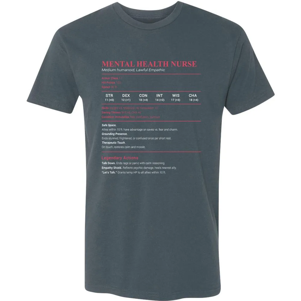 Mental Health Nurse Stats Premium Unisex T-Shirt - Indigo - 15
