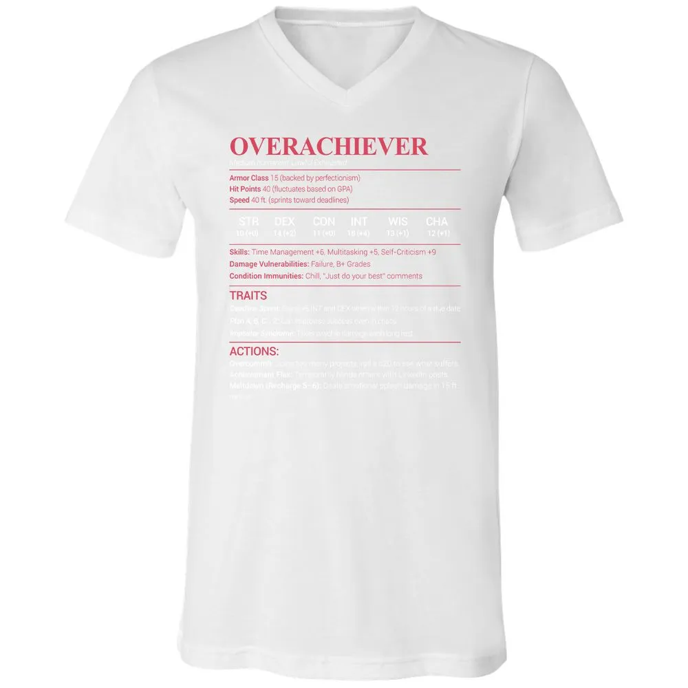 Overachiever Unisex V-Neck T-Shirt - White - 5