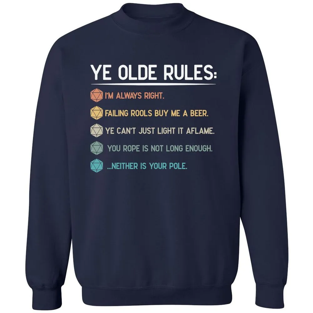 Dungeon Master Rules – Ye Olde RPG Classic Unisex Sweatshirt - Navy - 2