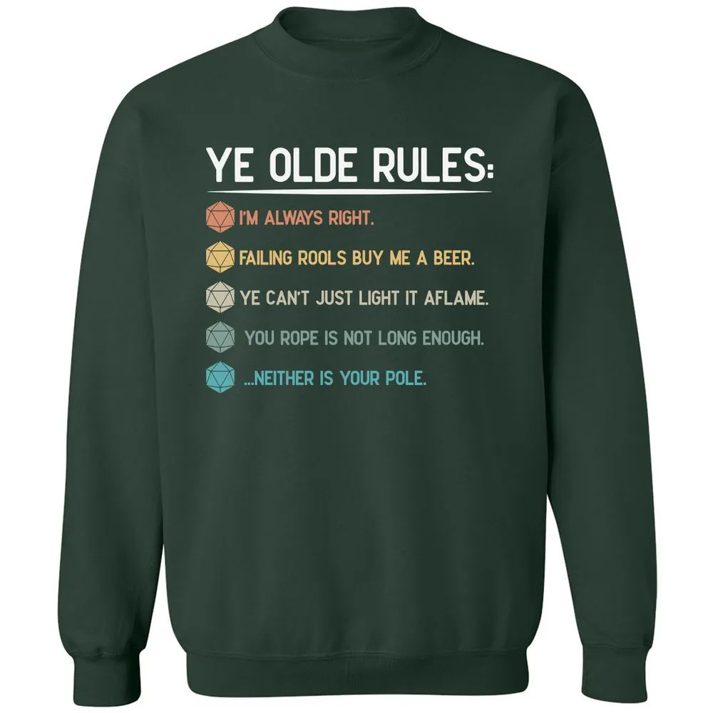 Dungeon Master Rules – Ye Olde RPG Classic Unisex Sweatshirt - Forest Green - 4