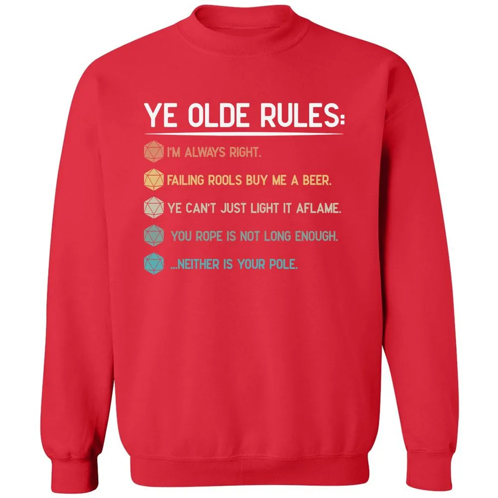 Dungeon Master Rules – Ye Olde RPG Classic Unisex Sweatshirt - Red - 5
