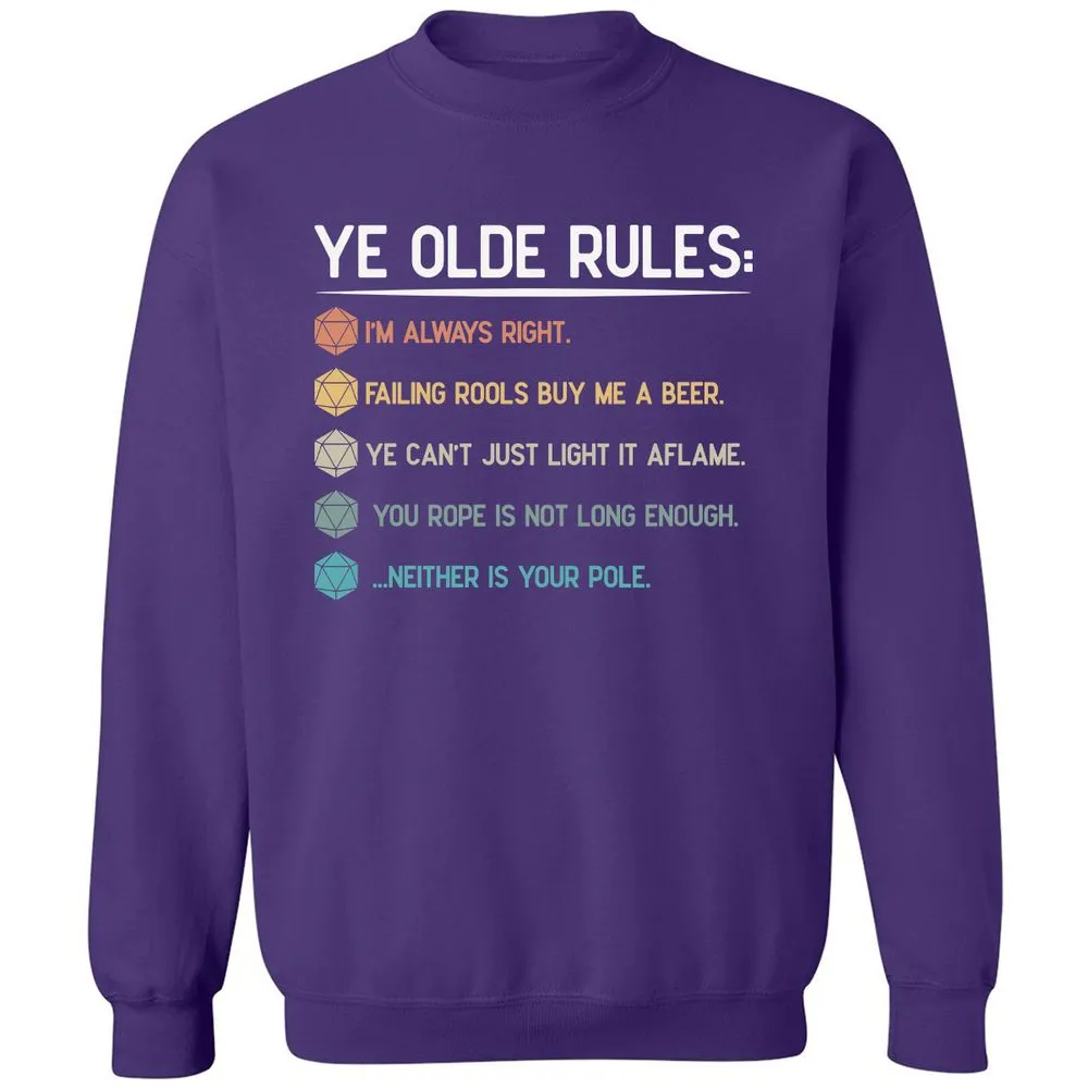 Dungeon Master Rules – Ye Olde RPG Classic Unisex Sweatshirt - Purple - 6