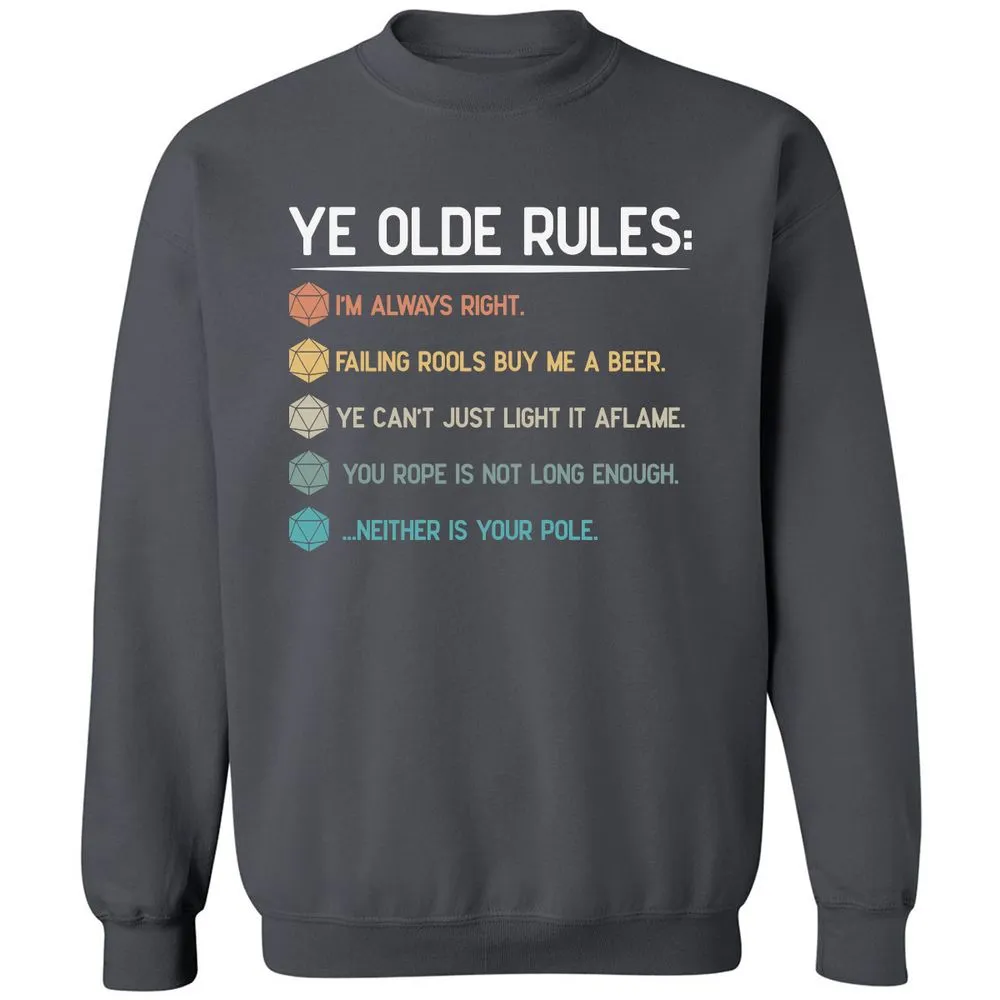 Dungeon Master Rules – Ye Olde RPG Classic Unisex Sweatshirt - Charcoal - 7