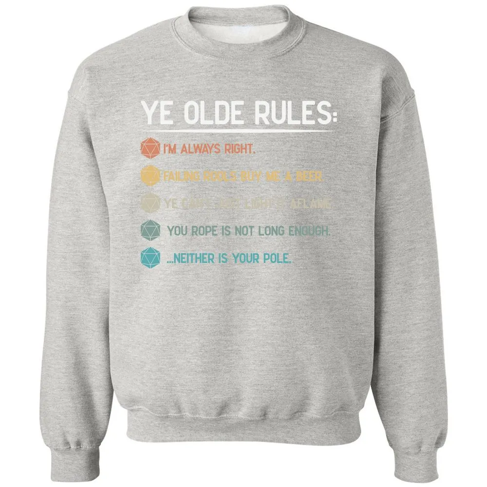 Dungeon Master Rules – Ye Olde RPG Classic Unisex Sweatshirt - Ash - 8