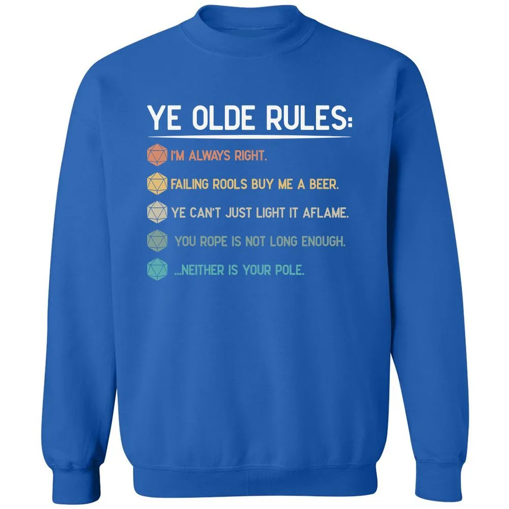 Dungeon Master Rules – Ye Olde RPG Classic Unisex Sweatshirt - Royal - 9