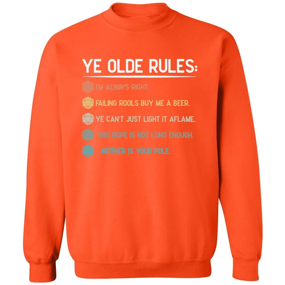 Dungeon Master Rules – Ye Olde RPG Classic Unisex Sweatshirt - Orange - 10