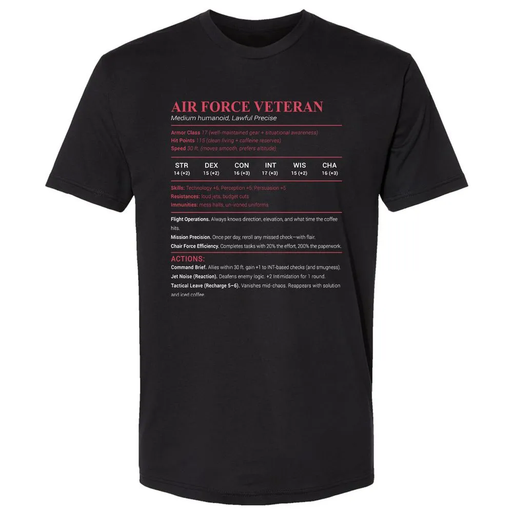 Air Force Veteran Premium Unisex T-Shirt - Black - 1