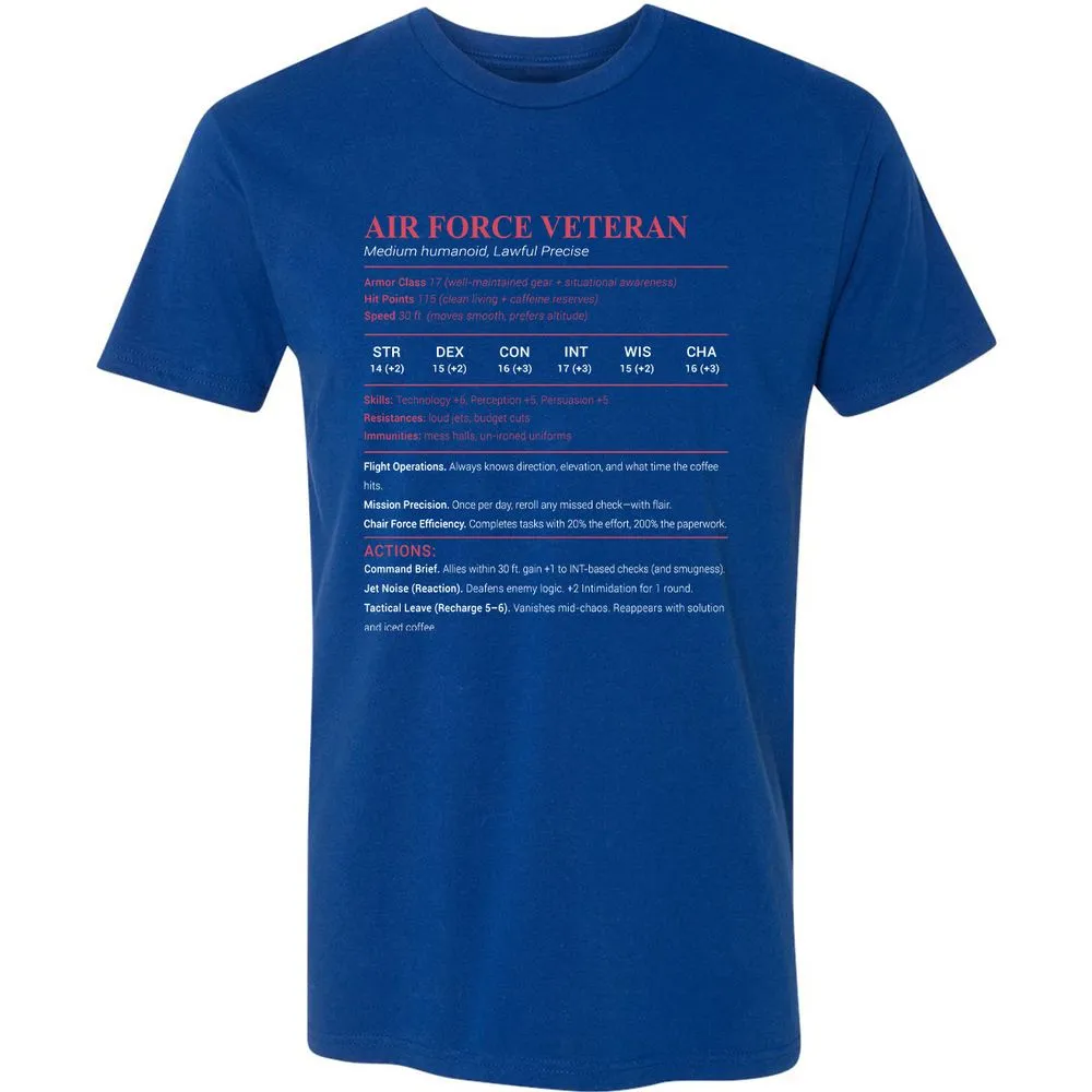 Air Force Veteran Premium Unisex T-Shirt - Royal - 10