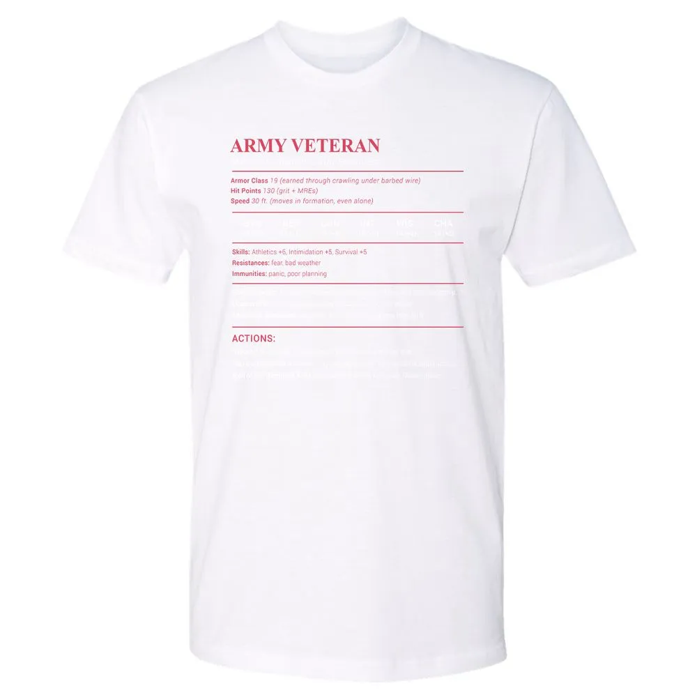 Army Veteran Premium Unisex T-Shirt - White - 4