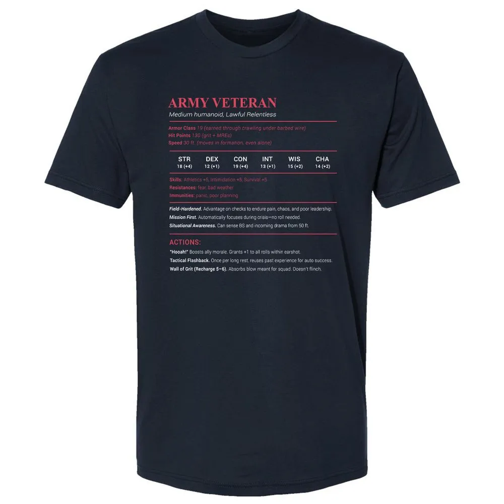 Army Veteran Premium Unisex T-Shirt - Midnight Navy - 2
