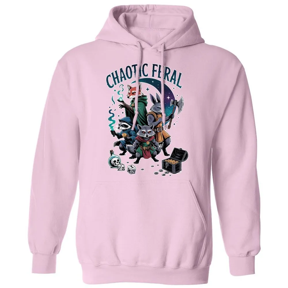 Chaotic Feral Classic Unisex Hoodie - Light Pink - 3