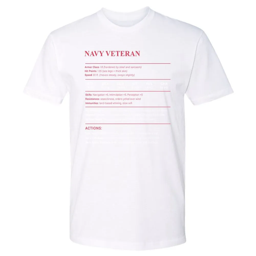 Navy Veteran Premium Unisex T-Shirt - White - 4