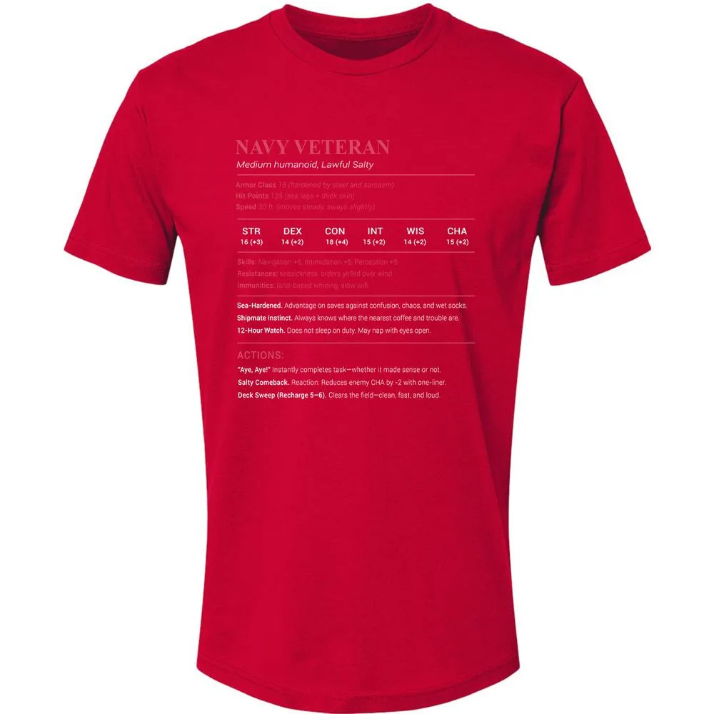 Navy Veteran Premium Unisex T-Shirt - Red - 6