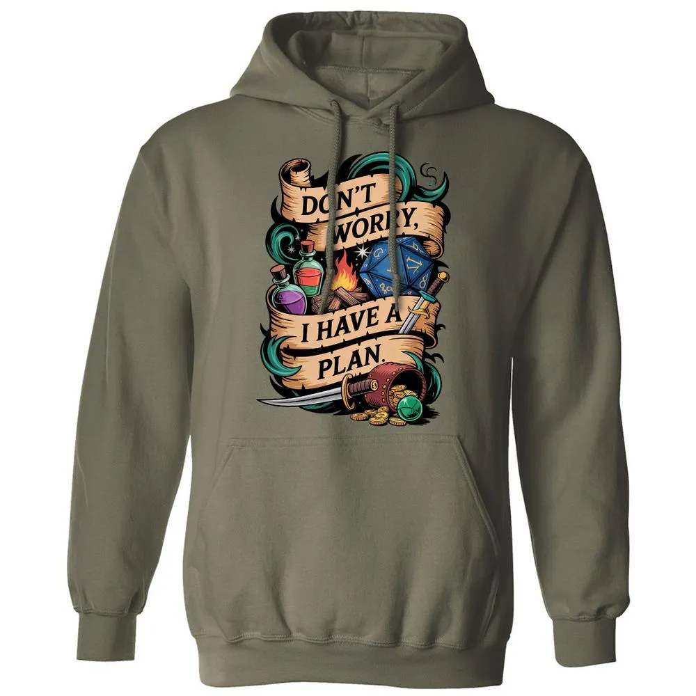 Don't Worry I Have A Plan Classic Unisex Hoodie - Military Green - 4