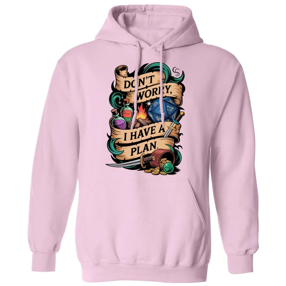 Don't Worry I Have A Plan Classic Unisex Hoodie - Light Pink - 3