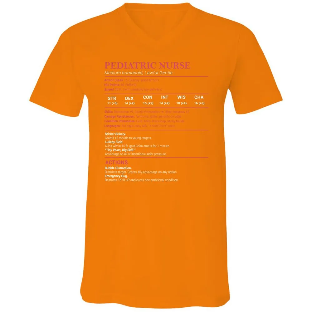 Pediatric Nurse Unisex V-Neck T-Shirt - Orange - 11