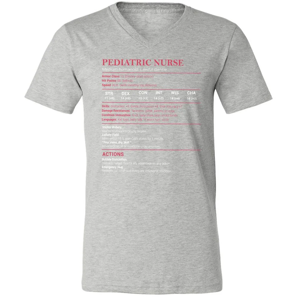 Pediatric Nurse Unisex V-Neck T-Shirt - Athletic Heather - 7
