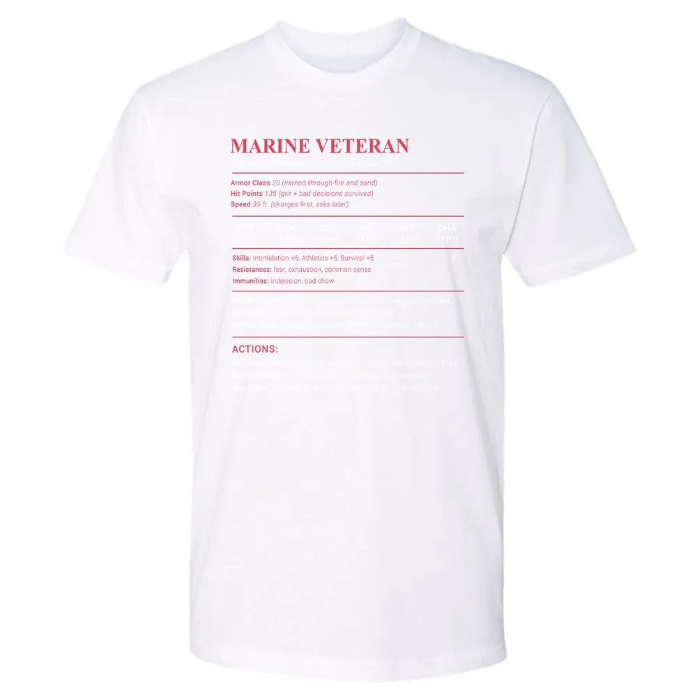 Marine Veteran Premium Unisex T-Shirt - White - 4