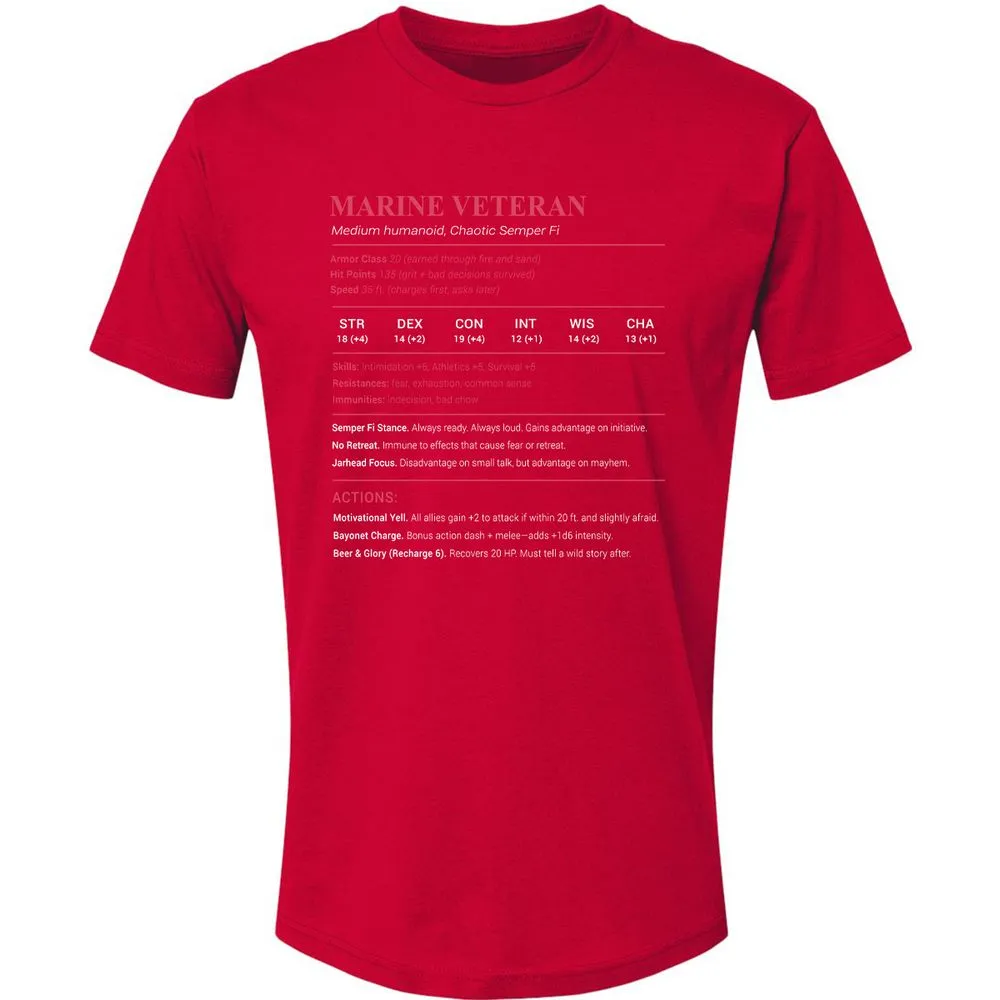 Marine Veteran Premium Unisex T-Shirt - Red - 6