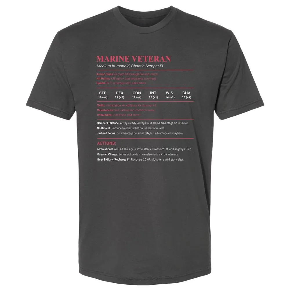 Marine Veteran Premium Unisex T-Shirt - Heavy Metal - 8