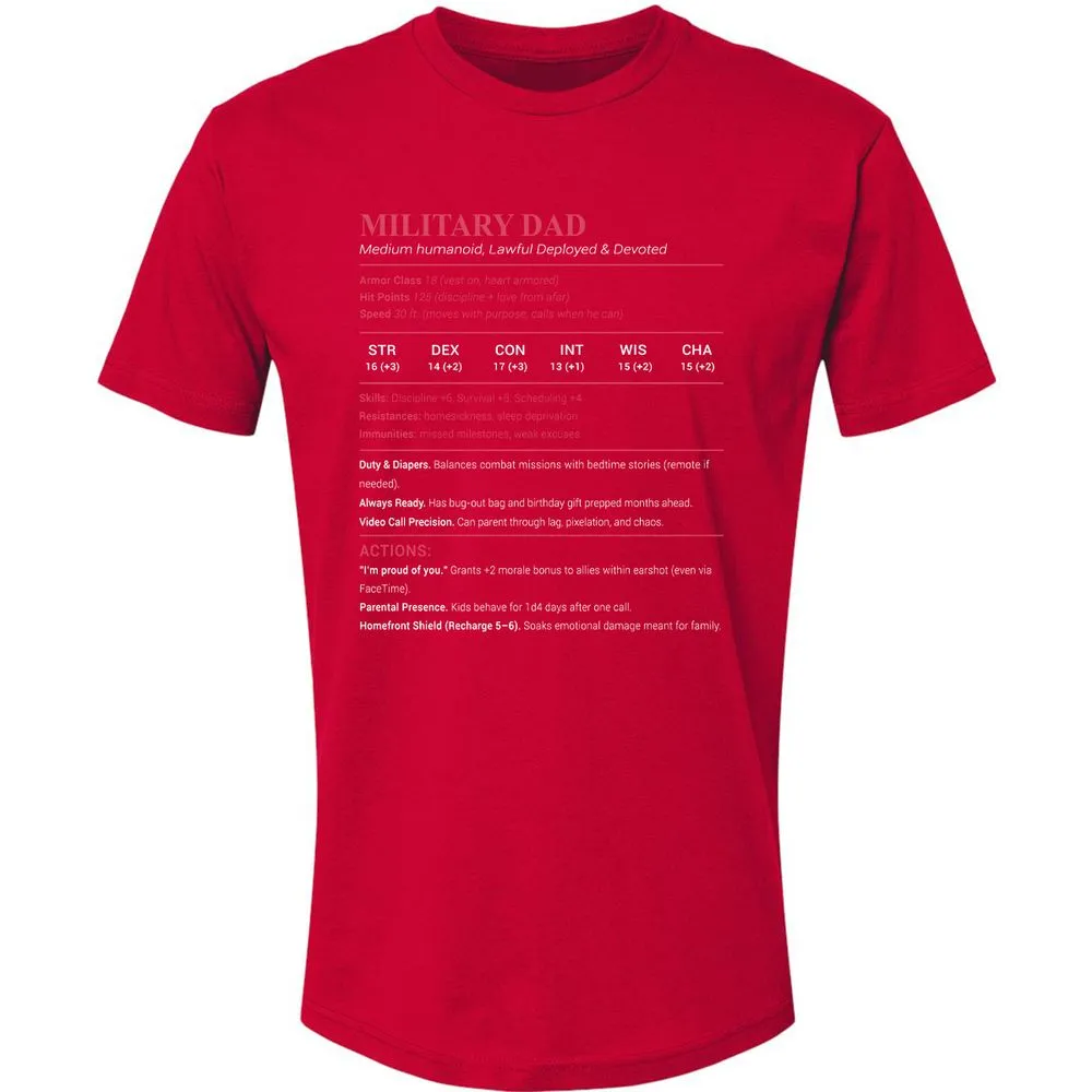 Military Dad Premium Unisex T-Shirt - Red - 6
