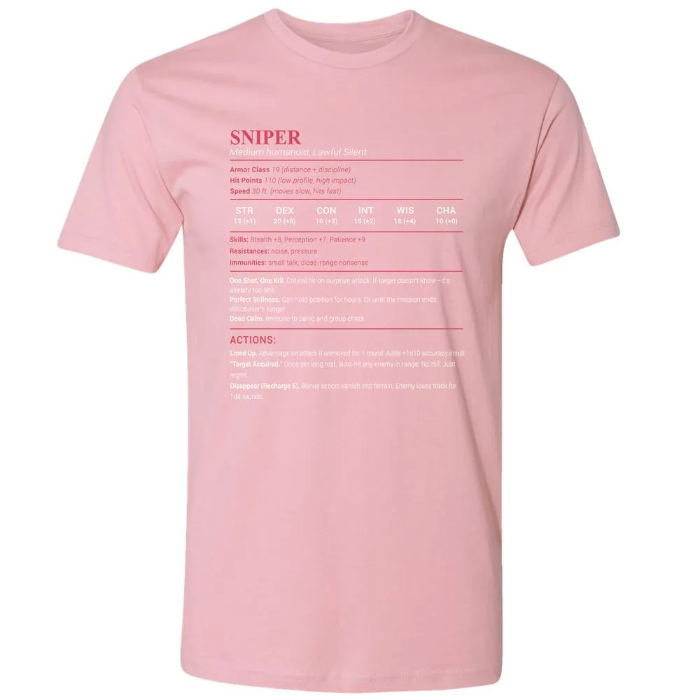Sniper Stats Premium Unisex T-Shirt - Light Pink - 3