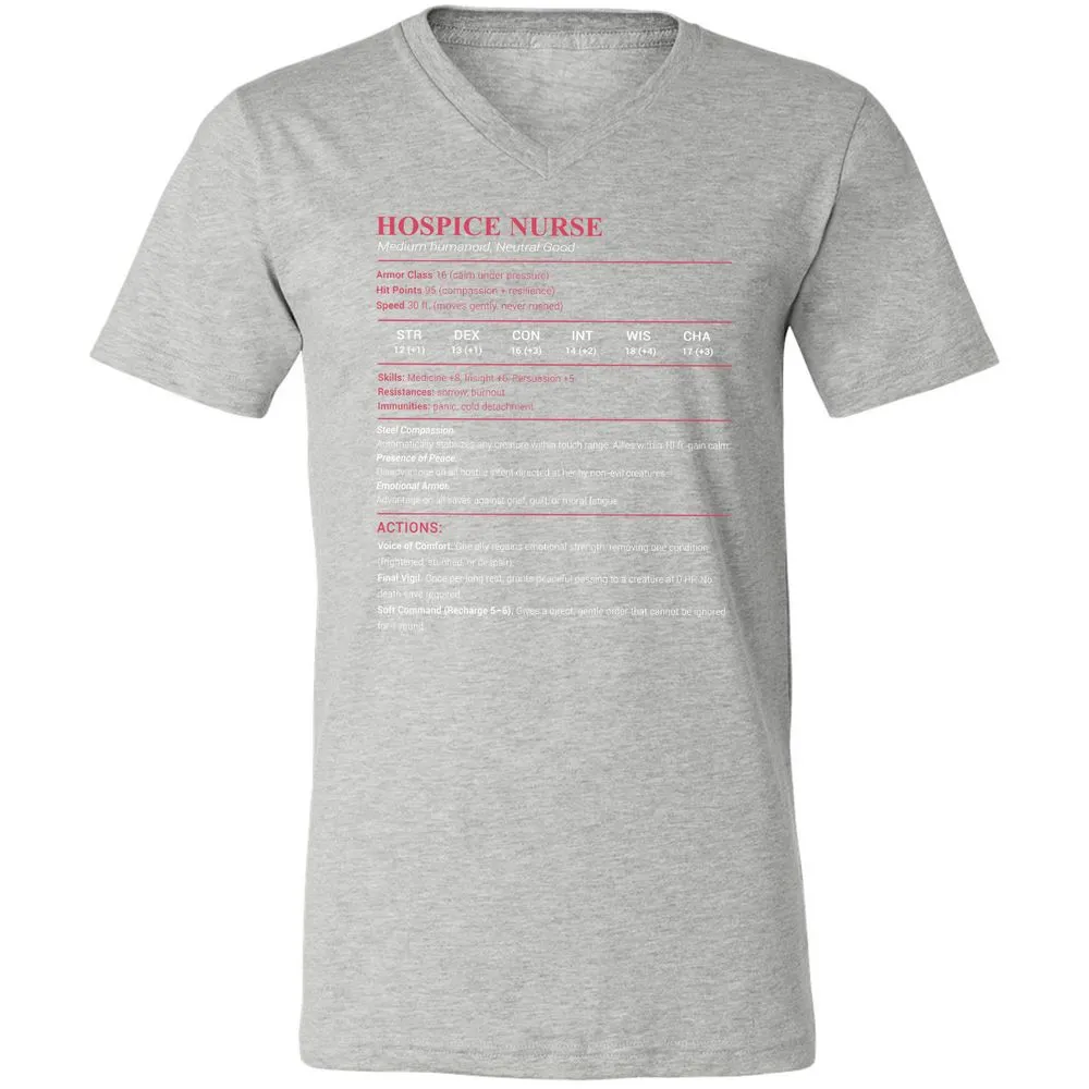 Hospice Nurse Stats Unisex V-Neck T-Shirt - Athletic Heather - 7