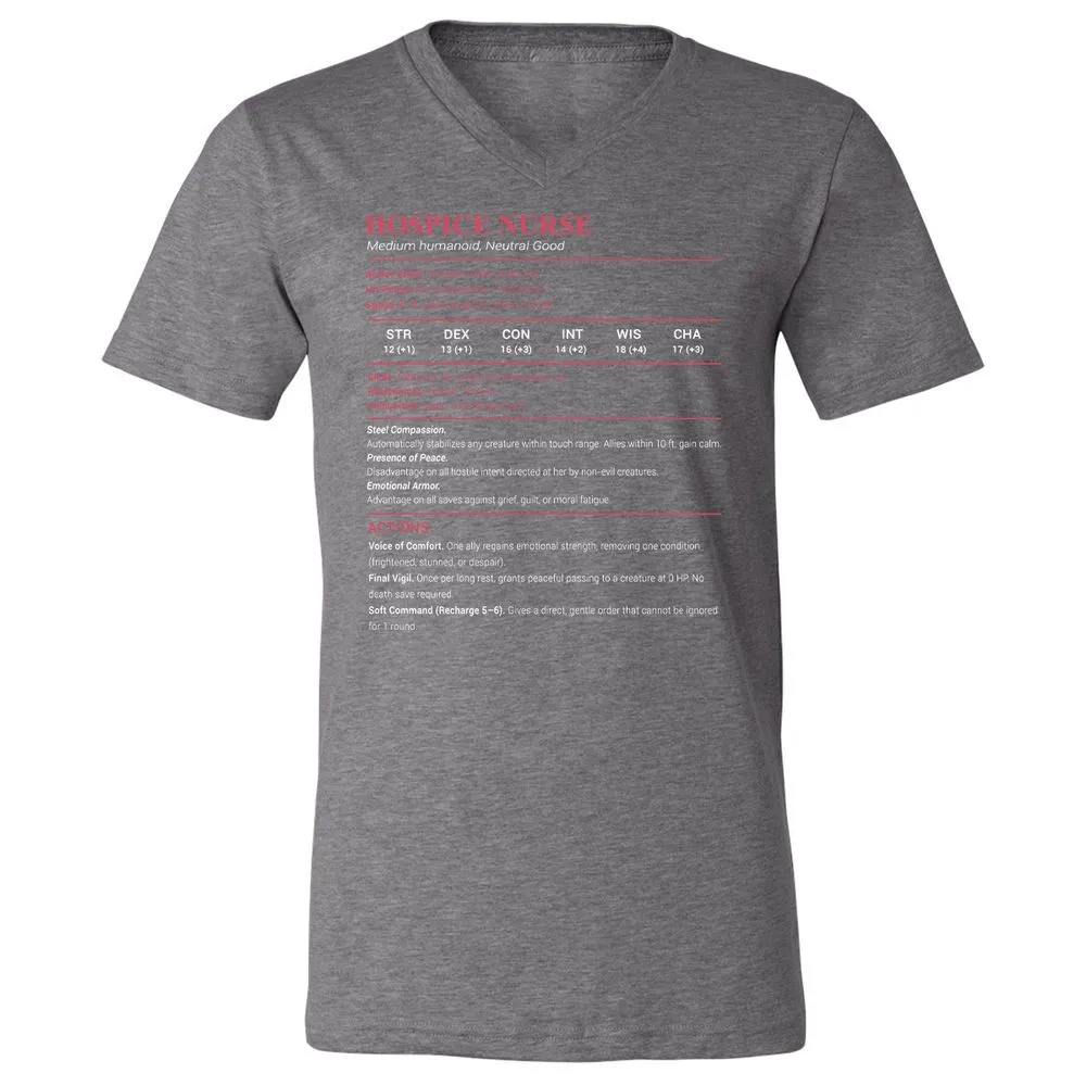 Hospice Nurse Stats Unisex V-Neck T-Shirt - Deep Heather - 13