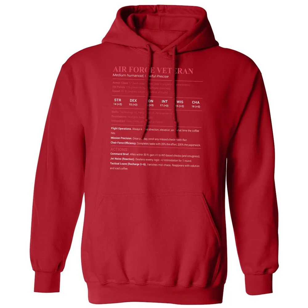 Air Force Veteran Classic Unisex Hoodie - Red - 5