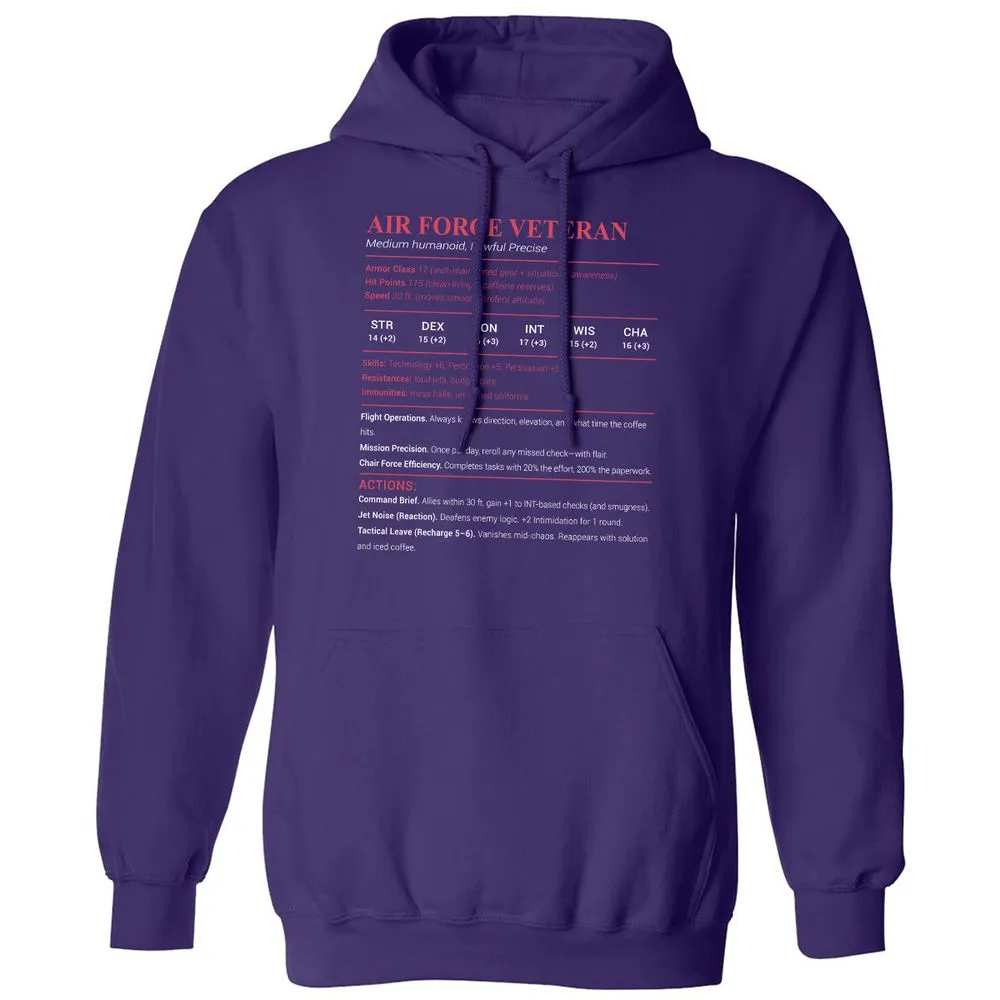 Air Force Veteran Classic Unisex Hoodie - Purple - 6