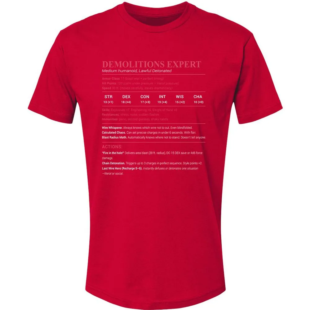 DEMOLITIONS EXPERT Premium Unisex T-Shirt - Red - 6