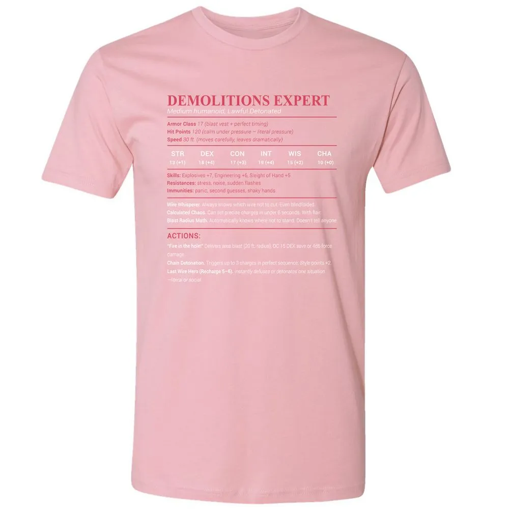 DEMOLITIONS EXPERT Premium Unisex T-Shirt - Light Pink - 3