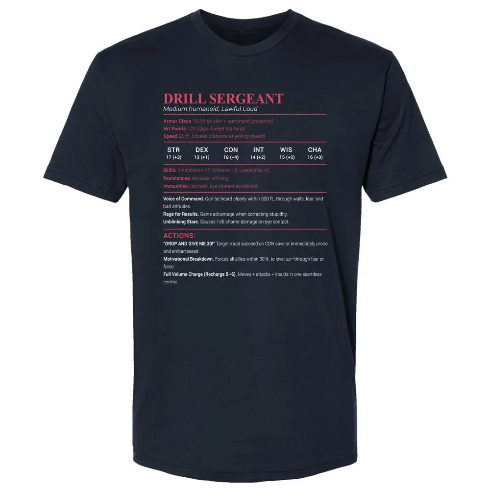 DRILL SERGEANT Premium Unisex T-Shirt - Midnight Navy - 2