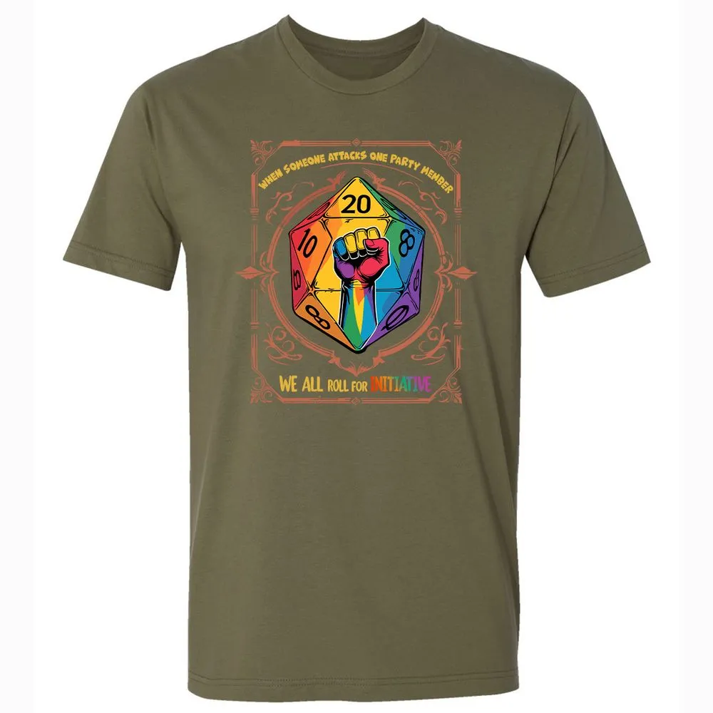 Roll For Initiative Premium Unisex T-Shirt - Military Green - 5