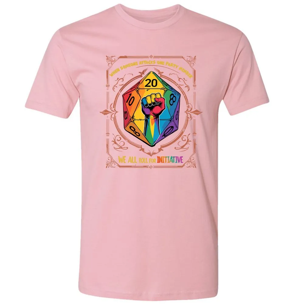 Roll For Initiative Premium Unisex T-Shirt - Light Pink - 3