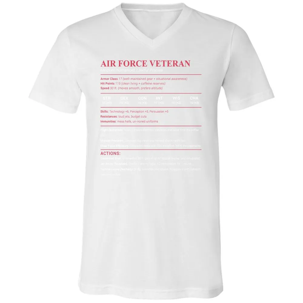 Air Force Veteran Unisex V-Neck T-Shirt - White - 5