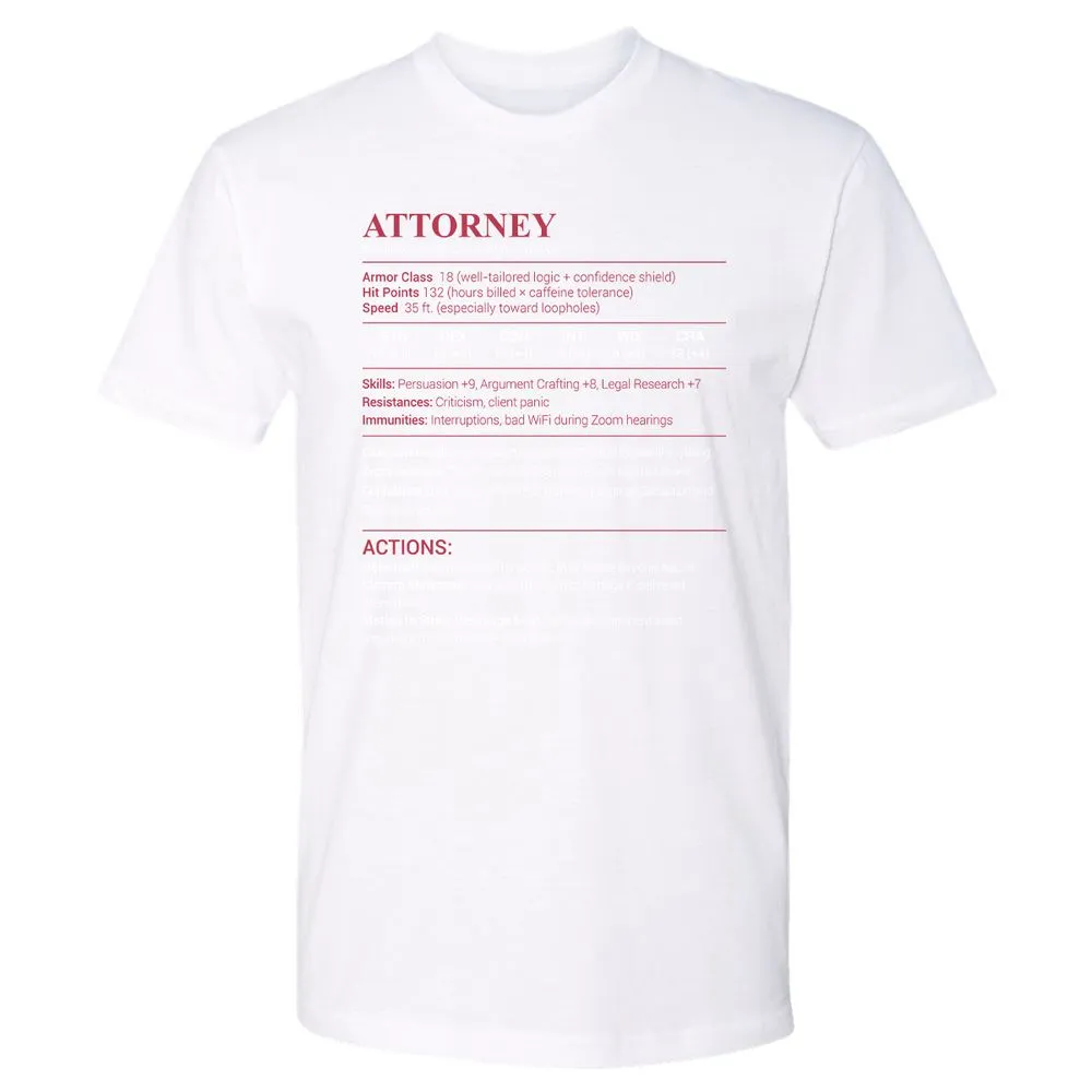 Attorney Stats Premium Unisex T-Shirt - White - 4